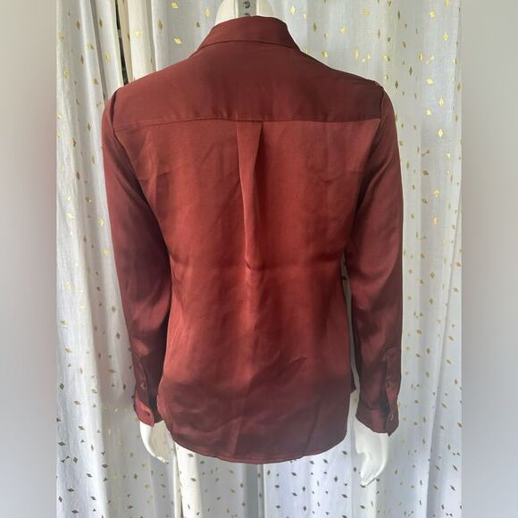 Express Satin Lace Trim Portofino Mesh Lace Button Down Collar Shirt XS Slim - Picture 6 of 7